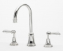 KN1827L BASIN THREE HOLE MIXER SWIVEL SPOUT CRYSTAL LEVER HANDLE