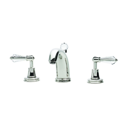 KN1826L BASIN THREE HOLE MIXER CRYSTAL LEVER HANDLE