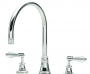 KN3018L THREE HOLE MIXER CRYSTAL LEVER HANDLE